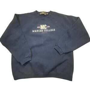 Marian College Alumni Sweatshirt Men XL Navy  Long Sleeve Heavily Weight‎
